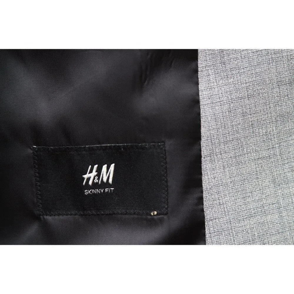 H&M Mens Skinny-Fit Blazer Sport Coat 46R 2-Bttn‎ Casual Jacket E081290
